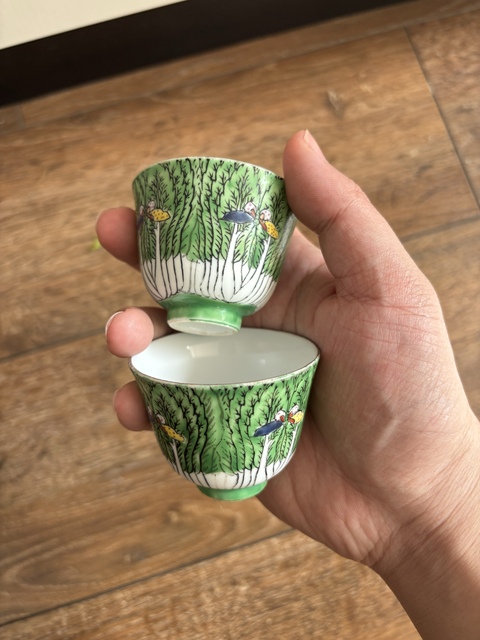 古玩陶瓷萊菔蝶紋杯拍賣,當前價格99元