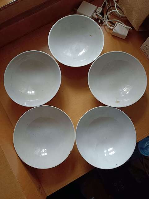 古玩陶瓷5個 福壽三多紋碗拍賣,當前價格118元