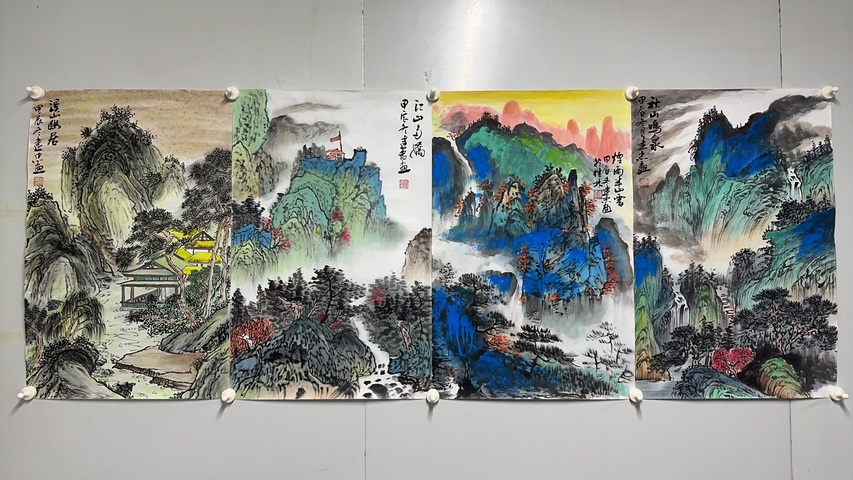 古玩字畫李建忠山水拍賣，當前價格800元