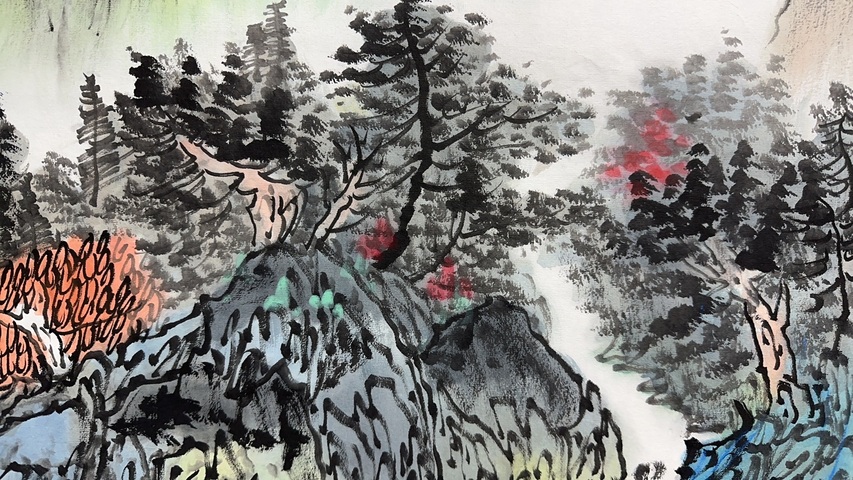 古玩字畫李建忠山水拍賣，當前價格800元