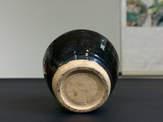 古玩陶瓷明代，磁州窯，黑釉雙系梅瓶拍賣，當前價格586元