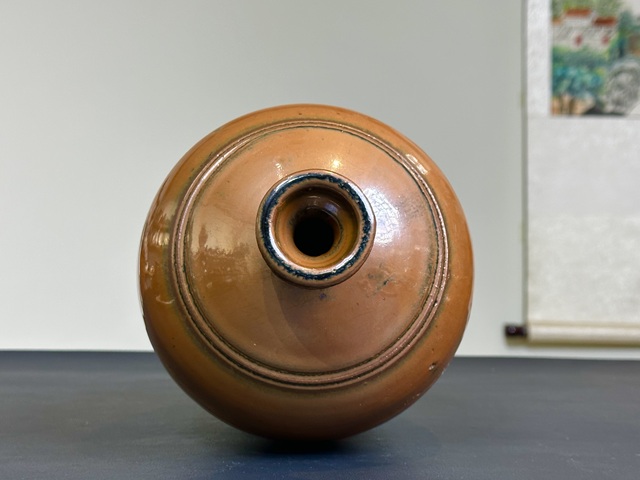 古玩陶瓷明代,磁州窯,紫金釉梅瓶拍賣,當前價格5500元