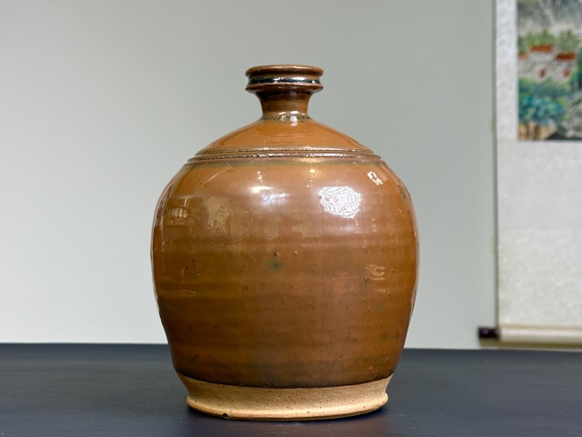 古玩陶瓷明代,磁州窯,紫金釉梅瓶拍賣,當前價格5500元
