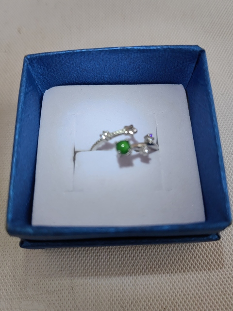 古玩玉器天然翡翠鑲嵌戒指拍賣，當前價格298元