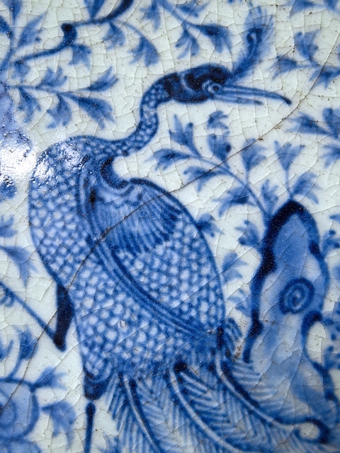 古玩陶瓷明中·青花花鳥紋大盤  真品鑒賞圖