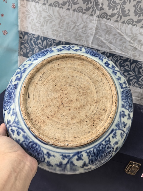 古玩陶瓷明中·青花花鳥紋大盤  真品鑒賞圖