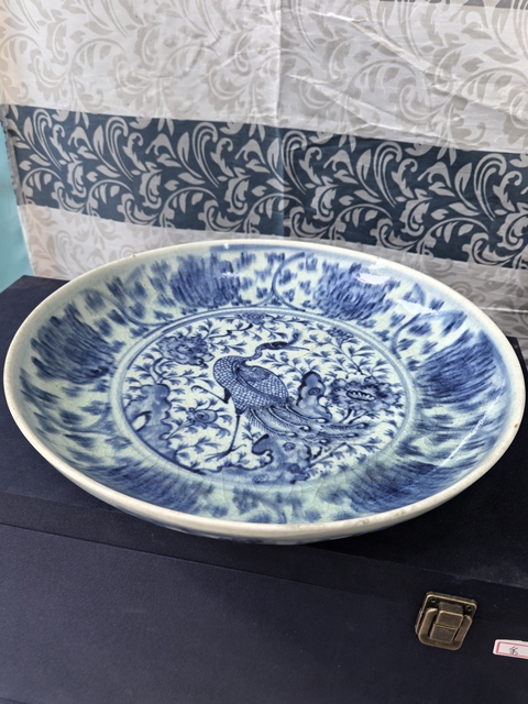 古玩陶瓷明中·青花花鳥紋大盤  真品鑒賞圖