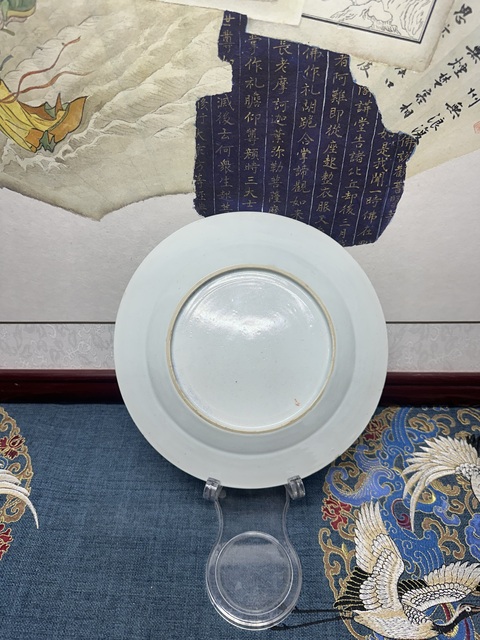 古玩陶瓷故宮同款清乾隆鳳凰花鳥紋粉彩盤拍賣,當前價格1690元