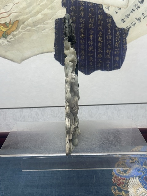 ♥中国　翡翠　寿老人　置物　骨董　古玩 Fortunate Longevity' An Extraordinary 'Imperial Green