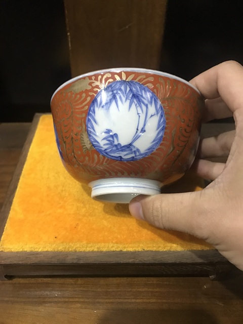 古玩陶瓷(精品蓋碗)晚清·青花礬紅描金·瑞獸松竹梅-蓋碗一對拍賣,當前價格774元