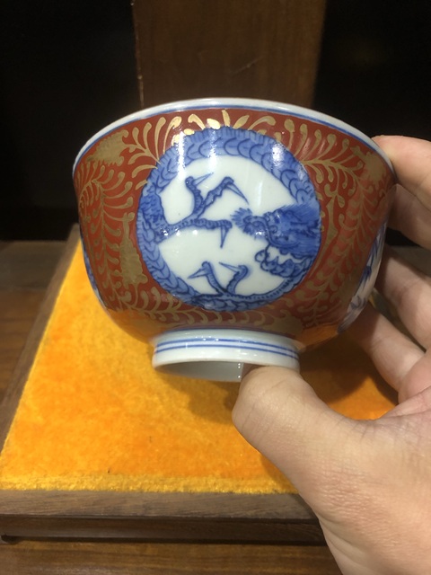 古玩陶瓷（精品蓋碗）晚清·青花礬紅描金·瑞獸松竹梅-蓋碗拍賣(mài)，當(dāng)前價(jià)格408元