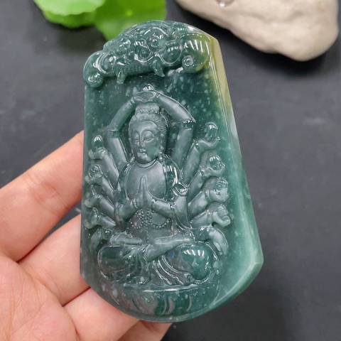 古玩玉器天然翡翠千手觀音(帶翡翠鑒定證書)拍賣,當前價格1500元