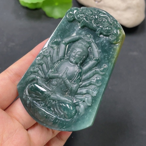 古玩玉器天然翡翠千手觀音(帶翡翠鑒定證書)拍賣,當前價格1500元