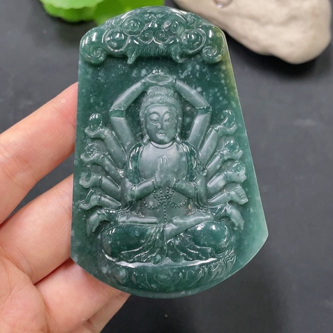 古玩玉器天然翡翠千手觀音(帶翡翠鑒定證書)拍賣,當前價格1500元