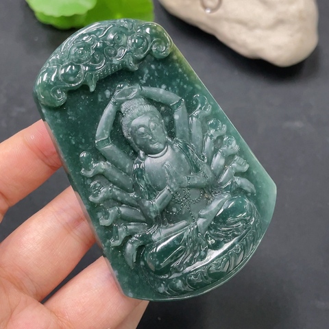 古玩玉器天然翡翠千手觀音(帶翡翠鑒定證書)拍賣,當前價格1500元