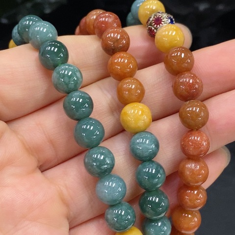 古玩玉器天然翡翠項鏈(帶翡翠鑒定證書)拍賣,當前價格680元