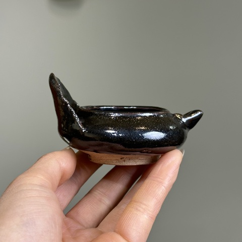 古玩陶瓷明代，黑釉鳥型水洗拍賣，當前價格286元