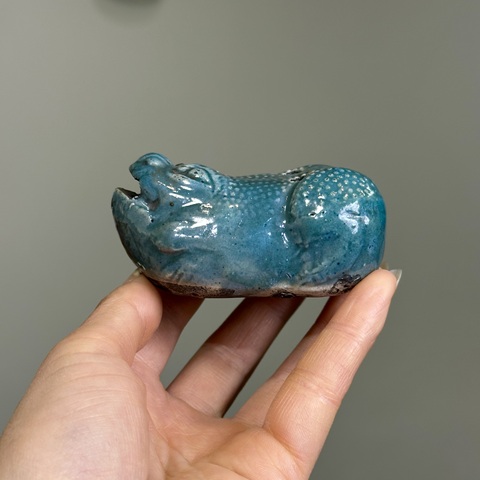 古玩陶瓷清代,磁州窯、藍釉金蟾水滴拍賣,當前價格1800元