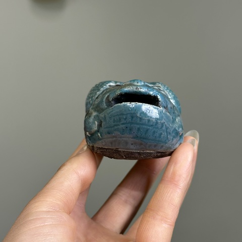 古玩陶瓷清代,磁州窯、藍釉金蟾水滴拍賣,當前價格1800元