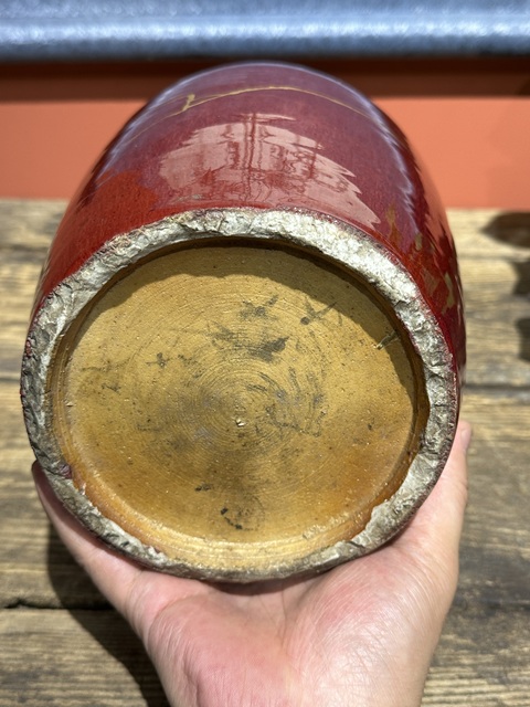 古玩陶瓷清代乾隆鈞紅釉羅漢瓶拍賣,當前價格4500元
