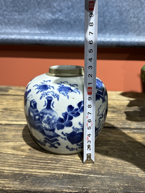 古玩陶瓷清代光緒青花博古紋罐拍賣,當前價格4800元