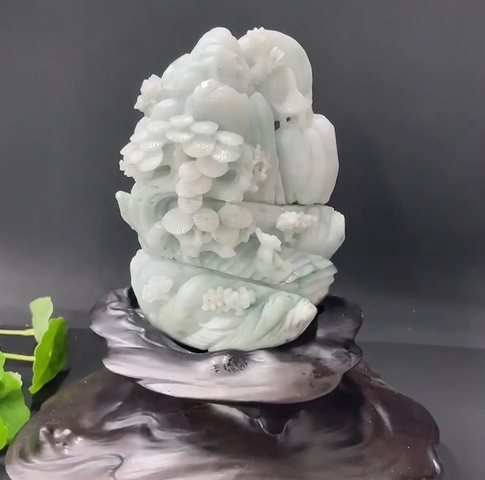 古玩玉器(特價(jià)清貨天然翡翠雕刻山水飾擺件(帶翡翠鑒定證書)拍賣,當(dāng)前價(jià)格1800元