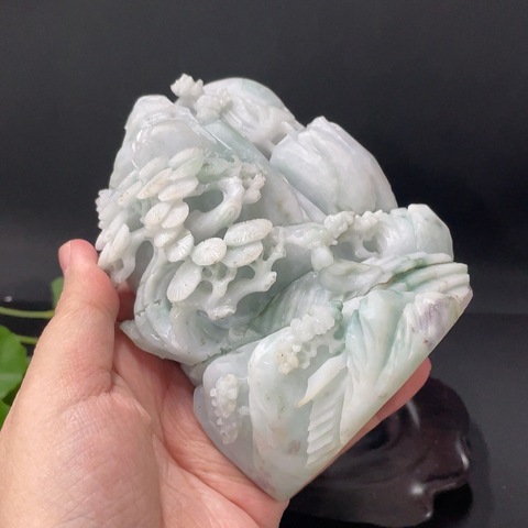 古玩玉器(特價(jià)清貨天然翡翠雕刻山水飾擺件(帶翡翠鑒定證書)拍賣,當(dāng)前價(jià)格1800元