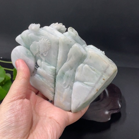 古玩玉器(特價(jià)清貨天然翡翠雕刻山水飾擺件(帶翡翠鑒定證書)拍賣,當(dāng)前價(jià)格1800元