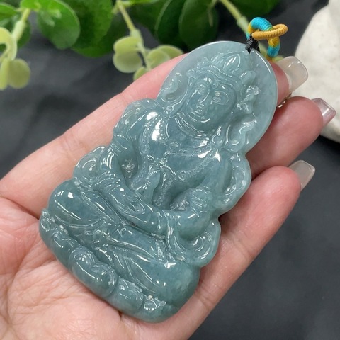 古玩玉器(特價清)——(天然翡翠觀音掛件(帶翡翠鑒定證書)拍賣,當前價格580元