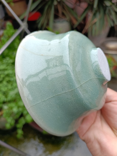 古玩陶瓷宋末元初龍泉青瓷冰裂紋粉青釉茶盞拍賣，當前價格2980元