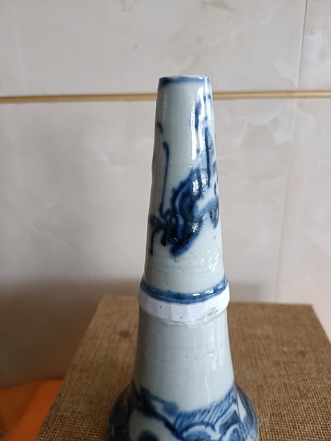 古玩陶瓷清3代雍正青花龍紋燭臺拍賣,當(dāng)前價格598元