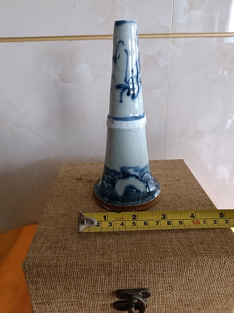 古玩陶瓷清3代雍正青花龍紋燭臺拍賣,當(dāng)前價格598元