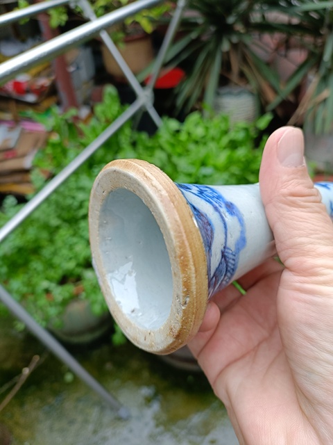 古玩陶瓷清3代雍正青花龍紋燭臺拍賣,當(dāng)前價格598元