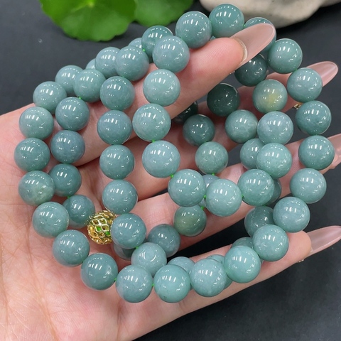 古玩玉器天然翡翠珠串(帶鑒定證書)拍賣,當(dāng)前價格680元