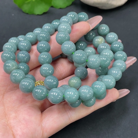 古玩玉器天然翡翠珠串(帶鑒定證書)拍賣,當(dāng)前價格680元