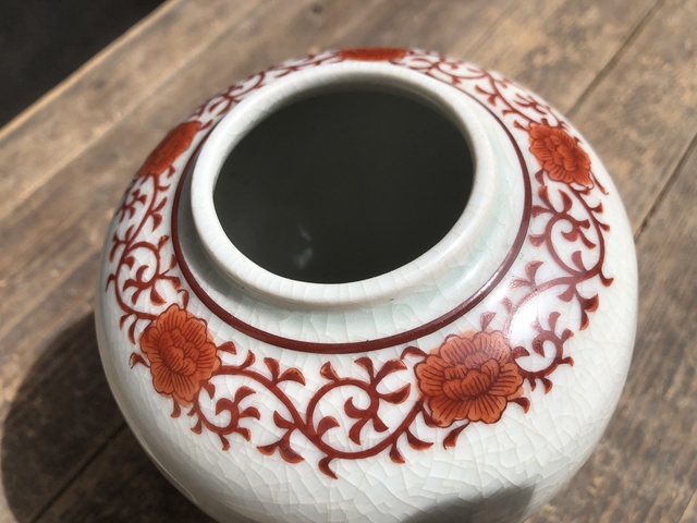 古玩陶瓷創匯.哥釉彩繪嬰戲圖罐拍賣,當前價格0元