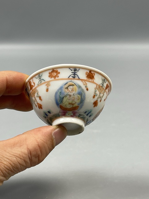 古玩陶瓷清未民初粉彩七珍八寶杯子拍賣,當(dāng)前價(jià)格5800元