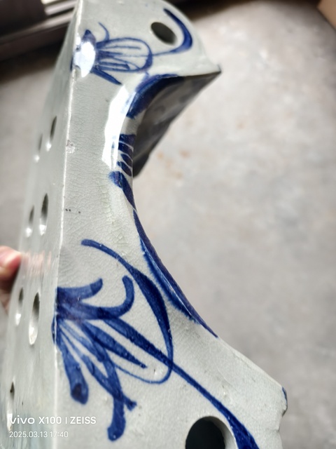 古玩陶瓷青花花卉紋元寶瓷枕拍賣,當(dāng)前價(jià)格1680元