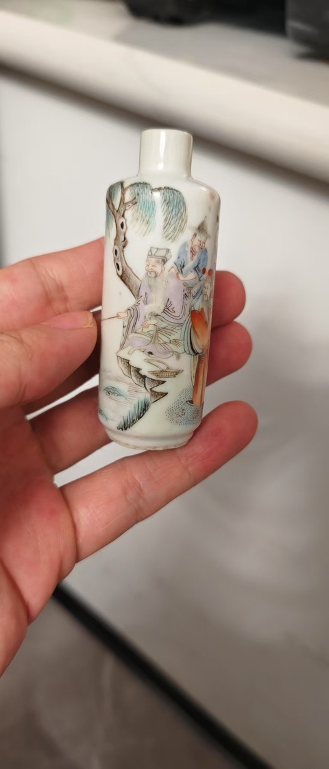 古玩陶瓷粉彩文王訪賢圖鼻煙壺拍賣，當(dāng)前價(jià)格6889元