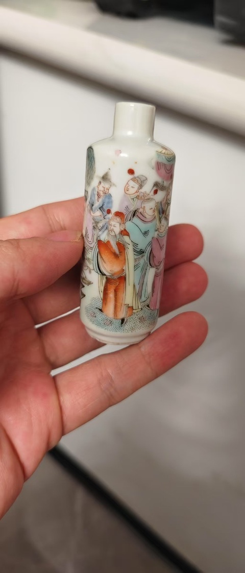 古玩陶瓷粉彩文王訪賢圖鼻煙壺拍賣，當(dāng)前價(jià)格6889元