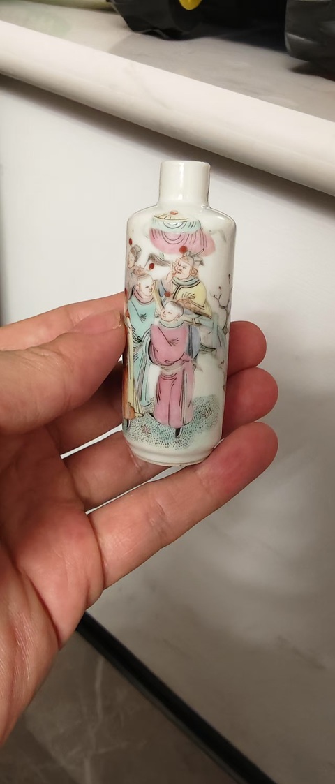 古玩陶瓷粉彩文王訪賢圖鼻煙壺拍賣，當(dāng)前價(jià)格6889元