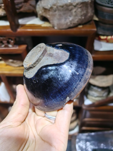 古玩陶瓷南宋建窯銀藍兔毫小盞拍賣，當前價格6600元