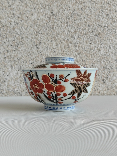 古玩陶瓷花卉紋蓋碗拍賣，當前價格480元