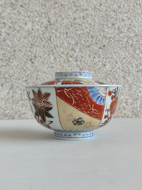 古玩陶瓷花卉紋蓋碗拍賣，當前價格480元