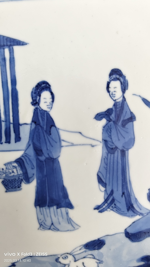 古玩陶瓷仕女紋青花盤拍賣，當前價格17800元