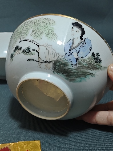 古玩陶瓷民國仕女紋碗拍賣,當(dāng)前價格1200元