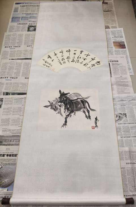 古玩字畫黃胄拍賣，當前價格150000元