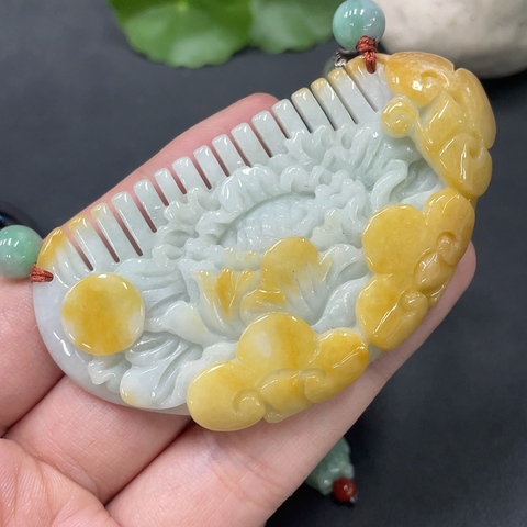 古玩玉器天然翡翠花開富貴平安玉墜(翡翠鑒定證書)拍賣，當前價格1500元