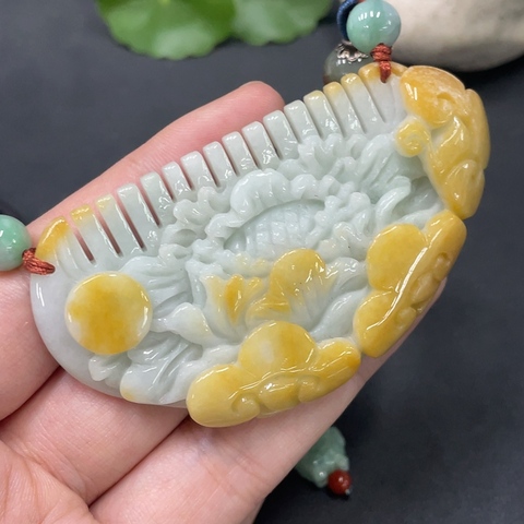 古玩玉器天然翡翠花開富貴平安玉墜(翡翠鑒定證書)拍賣，當前價格1500元