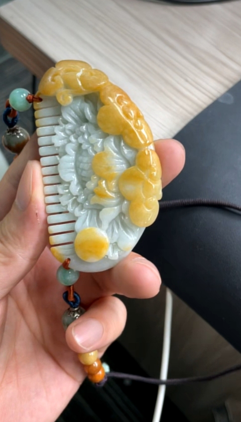 古玩玉器天然翡翠花開富貴平安玉墜(翡翠鑒定證書)拍賣，當前價格1500元